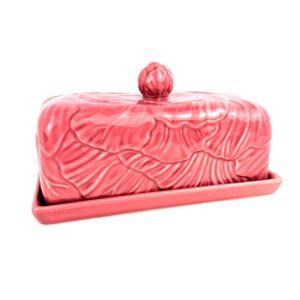 Ceramic Pink Butter Dish